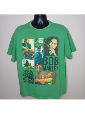 Zion Rootswear Bob Marley Trenchtown Rock Adult XL Band T-shirt Green Reggae